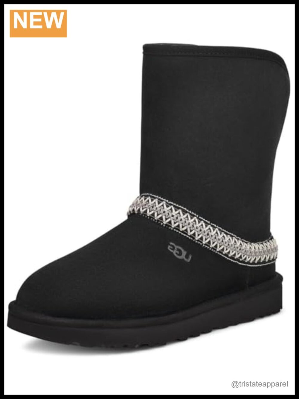 Crescent Bootie Suede Twinface Sheepskin Pull-On Ankle Boot